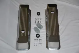 Gh6155-c Gh Chrome Aluminum Small Block Chevy Ball Milled Tall Recessed Valve Covers 283 350