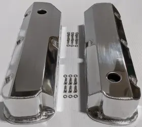 Gh1341-pol Ghw Ford 260 289 302 351w Fabricated Aluminum Tall Baffled Valve Covers Sbf V8