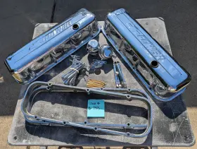 14044814 Gm Vintage Bbc Chevy Power Chrome Valve Covers With Spacers Breathers And Hw