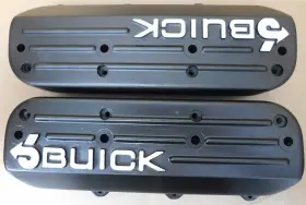 2550022 Gm Buick 90 Stage Ii V6 Cast Aluminum Valve Covers Black Pair