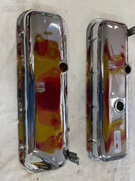 Gm 68 70 396 427 Original 1967-71 1969 Corvette Chrome Big Block Bbc Valve Covers With Power Brakes