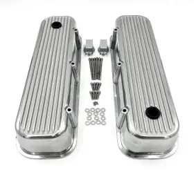E41101p Good Speed Pair Polished Tall Finned Aluminum Valve Covers For Bbc 396 402 427 454 502