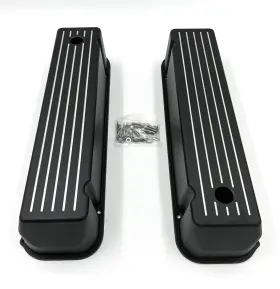 E41232bk Good Speed Pair Black Ball Milled Valve Covers For Big Block Ford Bbf 429 And 460