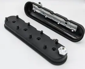 640362 Granatelli Motor Sports Fits 96-22 Gm Ls Tall Valve Cover - Black Wrinkle Pair