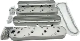 Si-at75025 Gskmotor Finned Cast Aluminum Valve Covers With Coil Mounts And Cover Satin Compatible Gm