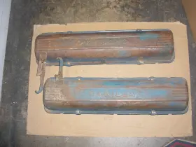 Item-15046 Harley-davidson Vintage 1957 1958 Cadillac Script 365 Valve Covers Rocker 15046
