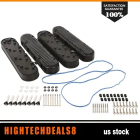 Htc17683702c Hightechdeals8 Ls Black Cast Valve Covers With Coil Mounts&covers For Chevy Small Block Sb V8