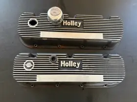 14or-6b Holley Big Block Chevy Finned Aluminum Valve Covers Bbc 396 427 454 502 Vintage