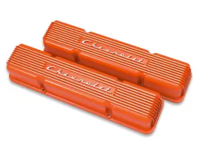 241-109 Holley Gm Licensed Vintage Series Sbc Valve Covers- Factory Orange