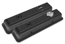 241-135 Holley Valve Covers - Muscle Series Finned Sbc Satin Black