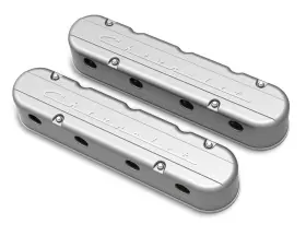 241-175 Holley 2-pc Ls Chevrolet Script Valve Covers - Natural Finish