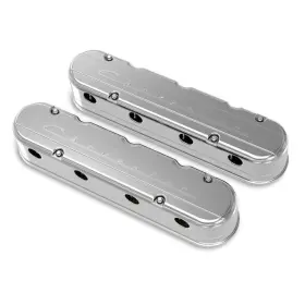 241-176 Holley 2-pc Fits Chevrolet Script Ls Valve Covers Polished