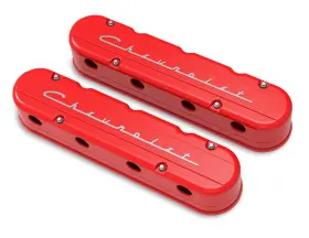 241-179 Holley 2-piece Inch Chevrolet Script Valve Cover- Gen Iii/iv Ls - Gloss