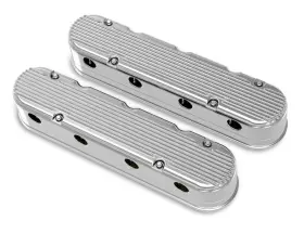 241-181 Holley 2-piece Finned Valve Cover - Gen Iii/iv Ls Polished