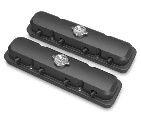 241-192 Holley 2-piece Cast Aluminum Valve Covers - Satin Black Finish