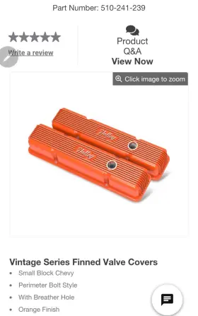 241-239 Holley Vintage Finned Style Valve Covers