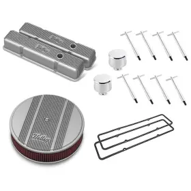 241-240k Holley Vintage Series Finned Valve Cover Kit Natural Finish Includes V