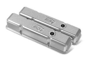 241-241 Holley Sbc Vintage Series Finned Valve Covers - Polished Finish
