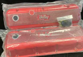 241-303 Holley Vintage Series Finned Valve Covers - Bbc Red Machined 241-303 Holley Vintage Series Finned Valve Covers - Bbc Red Machined