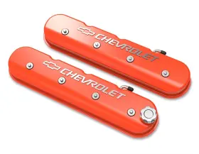 241-403 Holley Tall Ls Valve Cover With Bowtie/chevrolet Logo - Factory Orange
