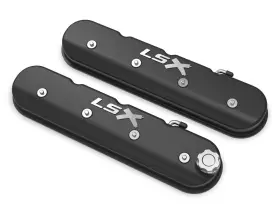 241-407 Holley Tall Ls Valve Cover With Lsx Logo - Satin Black Machined Finish