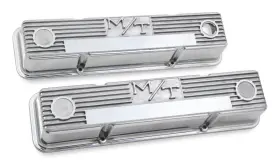 241-82 Holley M/t Valve Covers Polished Vintage Style For Chevy Small Block Engines