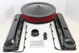 9391-1-bk Hot Rod Parts Supply Oldsmobile Black Engine Dress Up Kit Valve Covers 14 Inch Washable Air Cleaner 455