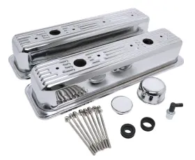 Hp8700-tkc Hp Chrome Tall Valve Covers Sbc 305 350 1987-2000 Center Bolt Dress Up Complete Kit