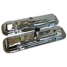 Inl12893 Inline Tube 1964 Pontiac Gto Lemans Tempest Chrome Valve Covers Stamped Factory Correct Oem