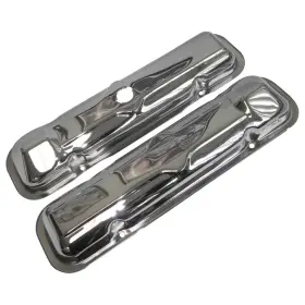 Inl12895 Inline Tube Valve Covers Chrome Stamped Correct Reproduction 1966 Pontiac Lemans Gto