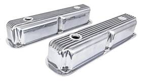 Jegs 501056 Polished Finned Aluminum Valve Covers For 1964-1992 Small Block Mopar 318