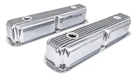 501056 Jegs Polished Finned Aluminum Valve Covers For 1964-1992 Small Block Mopar 318