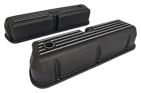 50122 Jegs Black Finned Valve Covers For 1962-1985 Small Block Ford 351w