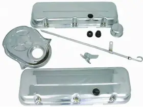 K3027 Karl Performance Parts Big Block Chevy 1965-95 Chrome Bbc Dress-up Kit Short Valve Covers Timing Cover