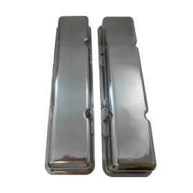 Vc6031 Karl Performance Parts 1958-86 Chevy Sbc Plain Aluminum Short Valve Covers Perimeter Bolt 2 9/16in Tall