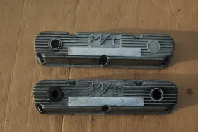 40-2600 M Thompson Mickey Aluminum Valve Covers Mopar Small Block 318 340