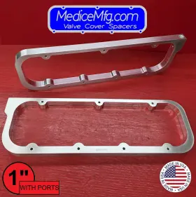 Vcs12-ep Medicemfg Valve Cover Spacers 1 Inch Chevrolet / Gmc 8.1 8100 Generation W. Evacuation Port