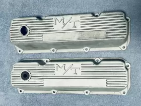 103r-40b Mickey Thompson 03r-40b 351 Vintage Thomson Finned Aluminum Valve Covers M/t Ford C