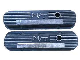 140r-58b Mickey Thompson Micky Vintage Pontiac V8 Finned Valve Covers - M/t