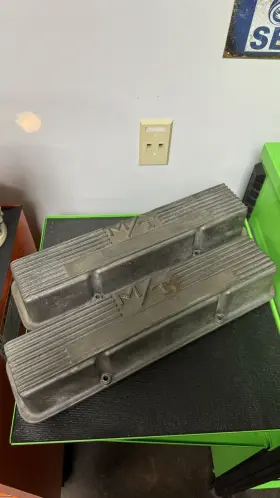 3276200 Mickey Thompson M/t Sbc Valve Covers 327 No. Excellent Condition Vintage