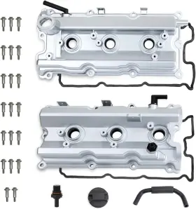 004-253-w Miliparts Upgrade Aluminum Engine Valve Covers With Gaskets Compatible 2003-2008 Niss
