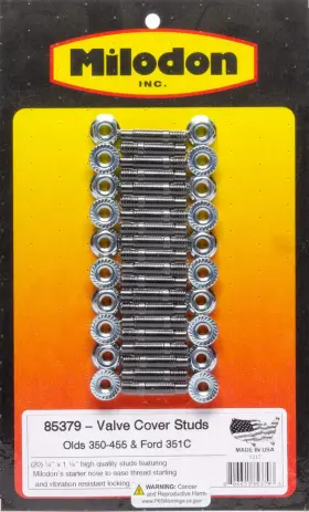85379 Milodon - Valve Cover Stud Kit Olds V8 And Compatible With/replacement