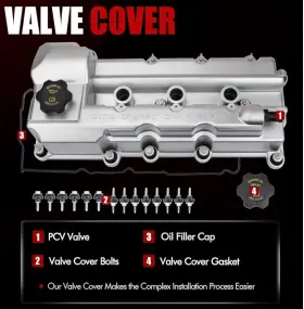 004-150alu Mitzone Upgrade Valve Cover Dodge Charger Magnum Chrysler Sebring 300 2.7l 2007-2010