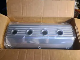 Moon 655255084871 Mopar 392 Hemi Valve Covers Polished Finned - Die-cast Aluminum Nib