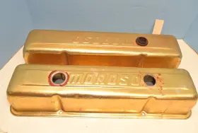 Moroso 084663680052 Vintage Gold Sbc Aluminum Valve Covers