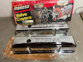 68101 Moroso Classic Vintage New Nos Sbc Chevy Chrome Steel Tall Valve Covers