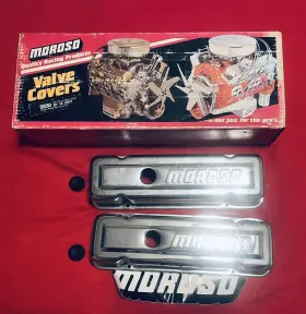 68260 Moroso New Vintage V6 Chevy Chrome Valve Covers 90 Hot Rat Rod