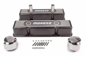 68371 Moroso Valve Cover Sbc Cast Blk 1 With 2 Br