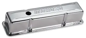 68103 Moroso Performance Products For Chevrolet Small Block Valve Cover - With Baffle Stamped Steel Chrome