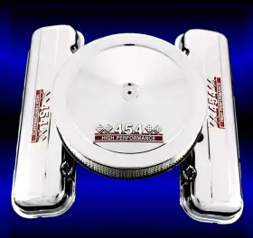 Mcc10595s Motorchrome Chrome Valve Covers And Air Cleaner Combo Fits Big Block Chevy 454 Engines Short